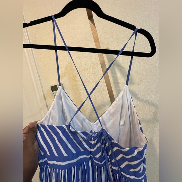 J Crew Women’s Spaghetti Strap Blue and White Striped Cotton Maxi Dress Sz 8 - Picture 6 of 10